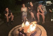 Chillin' at the fire pit after the show